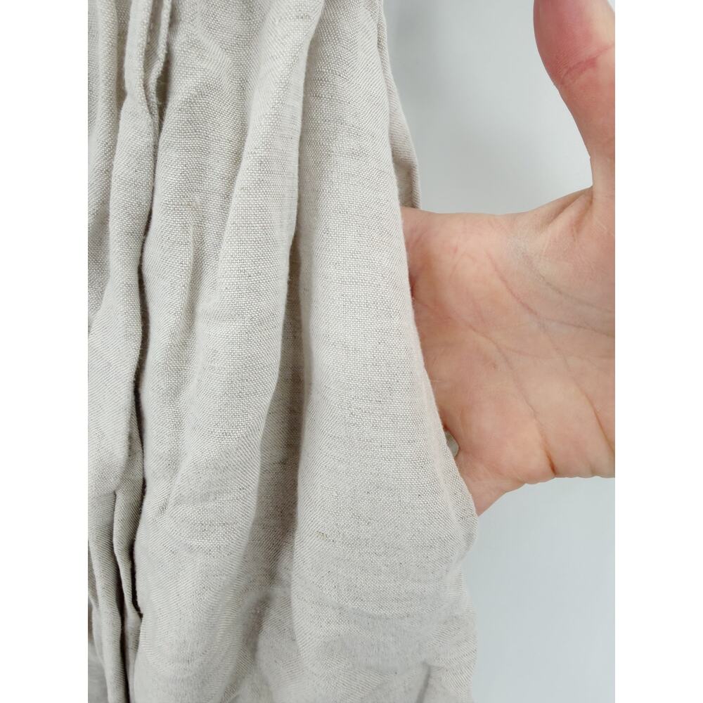 OYSHO Linen Wrap Dress Size S Midi Pockets Cream - Picture 5 of 7